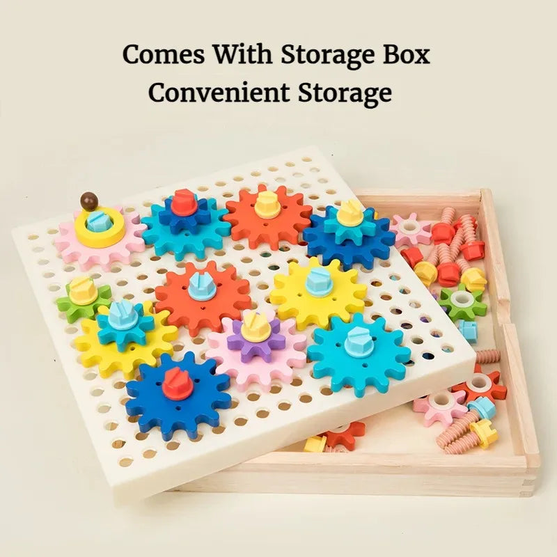 Montessori Early Education Cognitive Gear Game Rotation Exploration Mechanical Principles Training Hands-on Ability Puzzle Game