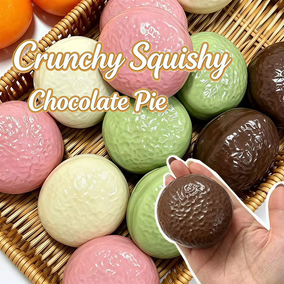 Creative Choco Pie Squishy Stress Ball Toys Soft Building Block Filling Squeeze Fidget Toy Adults ASMR Sensory Anti Stress Toys
