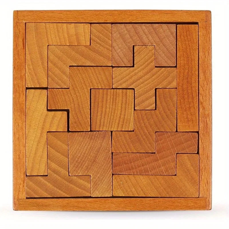 Deep Brown Advanced Busaurus Wooden Brain Teaser Puzzle - Challenging Mental Exercise for Teenager Toy Kids Toy
