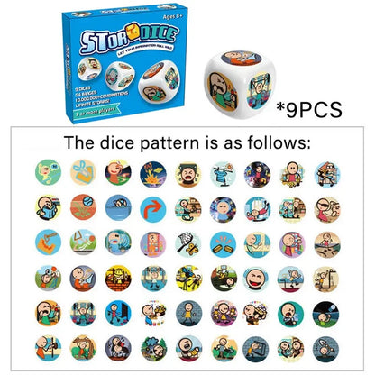 Story Dice Toys for Kids Logical Thinking Training Fun Creative Imaginative Storytelling Party Games Fun Family Interactive Game