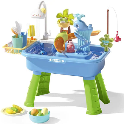 Kids Electric Circulating Water Sink Toys, Pretend Play Kitchen Dishwasher, Role Play  Kitchen Water Basin Educational Toy