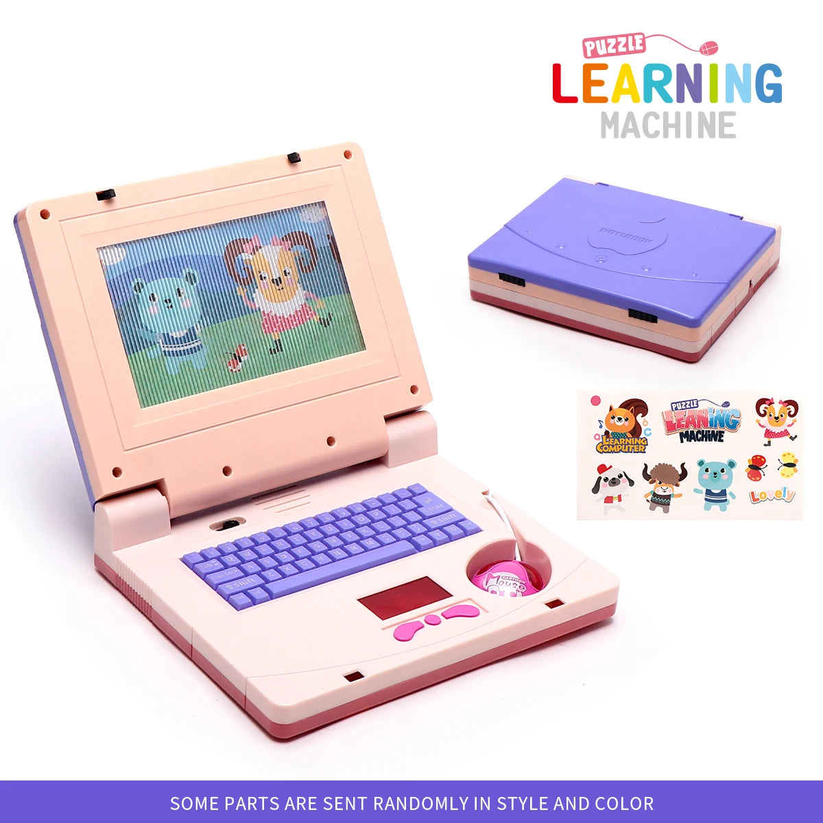Pink Kids Learning Laptop Toy – Interactive Educational Computer with Music, Lights & Mouse for Early Development
