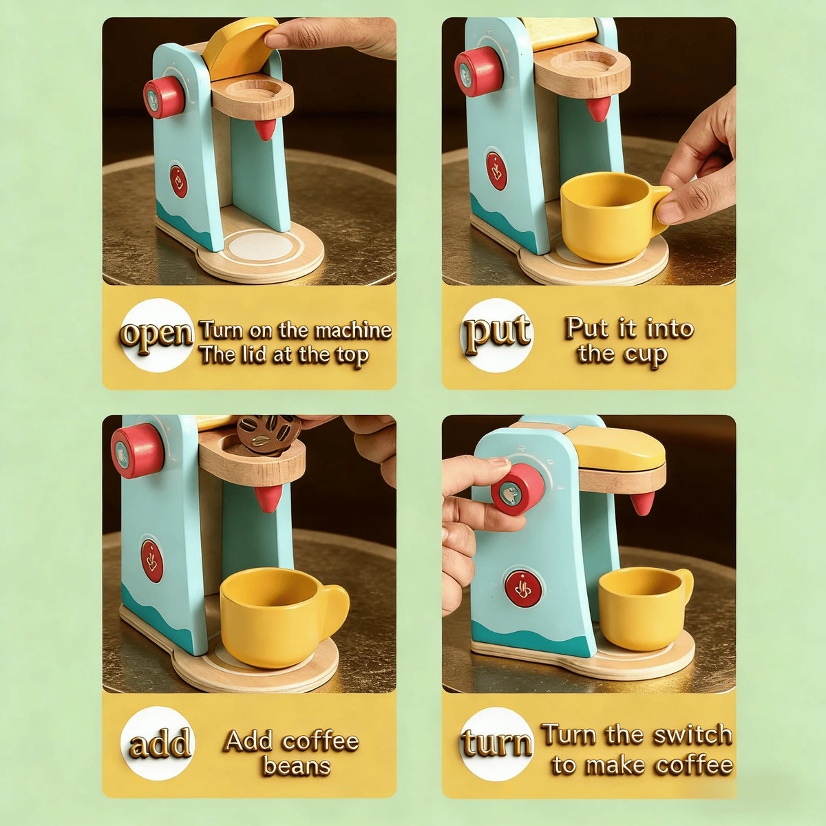 Hands-On Kids Kitchen Helper Set: Realistic Play Food & Interactive Cooking Toys for Imaginative Pretend Play Fun Wooden Toys