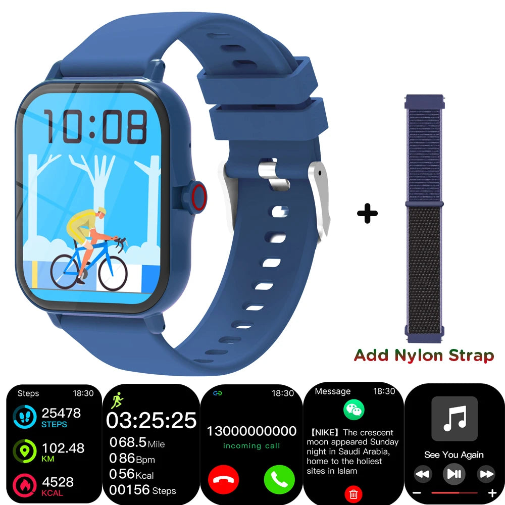 Smart Watch Kids 1.83''HD Screen Multi-mode Sport Fitness Tracker Smartwatch Camera Music Control Bluetooth Call Boys Girls Gift