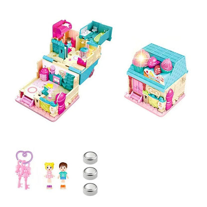 Creative Simulation Play House Toys Expandable 3D Doll Houses with Furniture Cosplay Interactive Simulated Princess Castle