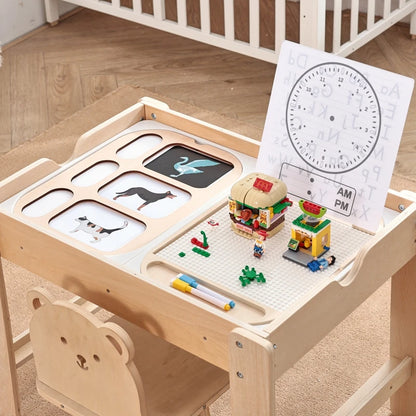 Montessori Children's Optical Wooden Sensory Table Used for Sensory Board Games Number and Letter Spelling Toys Gift