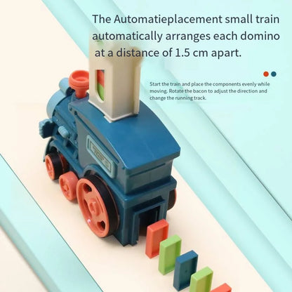 Domino Train for Kids Automatic Electric Laying Car Colorful Dominoes Set Educational Toys Blocks Gift for Boys Girls