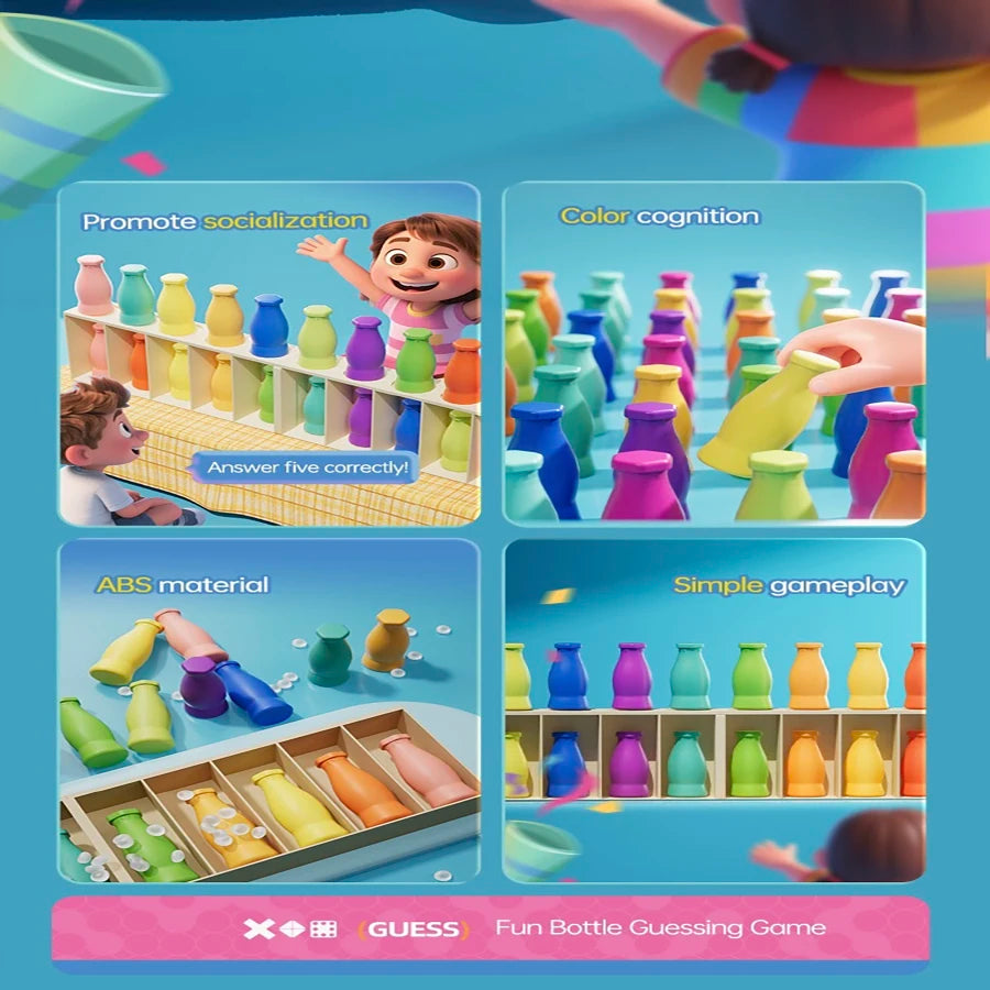 Learning Children's early childhood education guess fun drink color pair toy memory training parent-child interactive board game