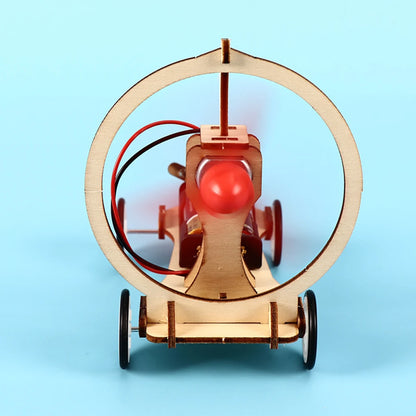 DIY Electric Wind Car Toys Kids Students Physical Science Experiments Learn Kit Interest Training Intelligence Development
