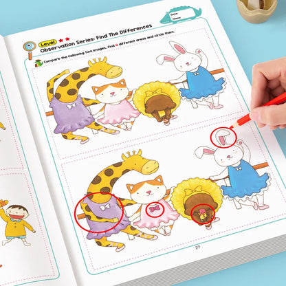 Montessori Look And Find Different Game Improve Visual Perception Skills Toddler Early Education Colorful Learning Book for Kids
