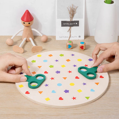 Montessori Matching Game Board Colors And Shapes Learning Puzzle Toy Concentration With Dice Interactive Educational Board Game