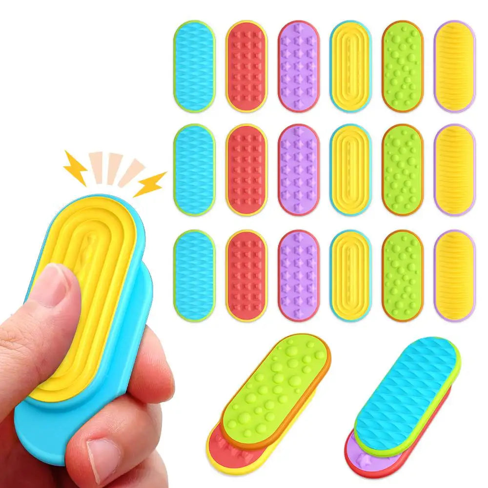6/12/18PCS Silicone Sensory Strip Fidget Toys Kids Autism Decompression Calming Fidgeting Toy Adults  Anxiety Relief Sensory Toy