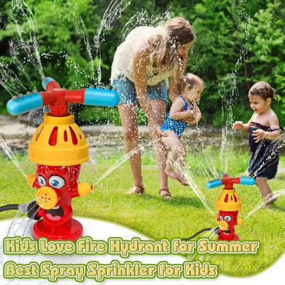 Kids Cartoon Fire Hydrant Style Water Sprinkler Toy Summer Outdoor Garden Yard Splash Spray Toy Children Backyard Bath Water Pla
