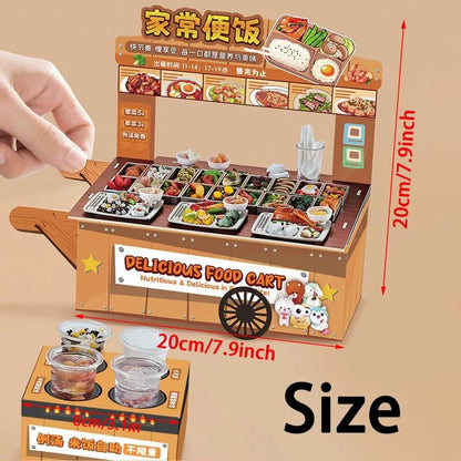 3D Pretend Play Kitchen Toys Creative DIY Mini Fast Food Model Toy Funny Reusable Cooking Interactive Toys Children Gifts