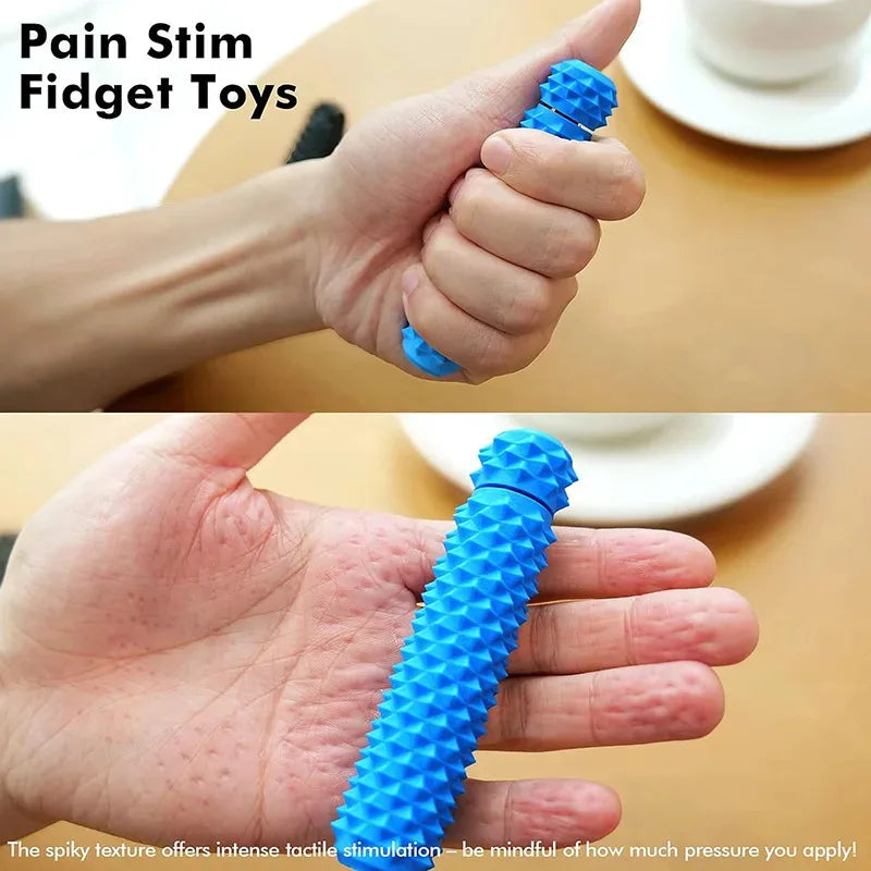 3D Printed Pain Stim Fidget Toys Rotating Spiky Grippie Sensory Input Anxiety Autism Office Travel Novelty Toy Spike Roller