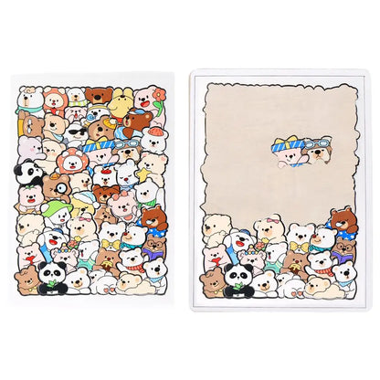 Kids Creative Animal Shape Puzzles Table Games Dog Cat Panda Stacked Puzzle Brain Games Montessori Thinking Education Wooden Toy