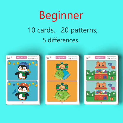 Children's Focus and Observation Training, Spot the Difference, from Hyperactivity to Concentration, Educational Game Cards