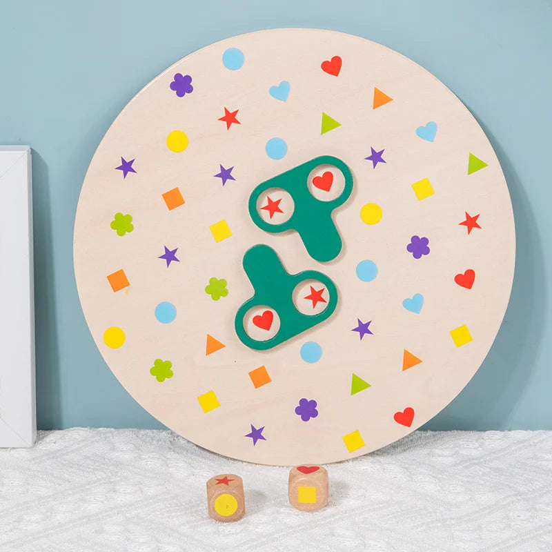 Montessori Matching Game Board Colors And Shapes Learning Puzzle Toy Concentration With Dice Interactive Educational Board Game