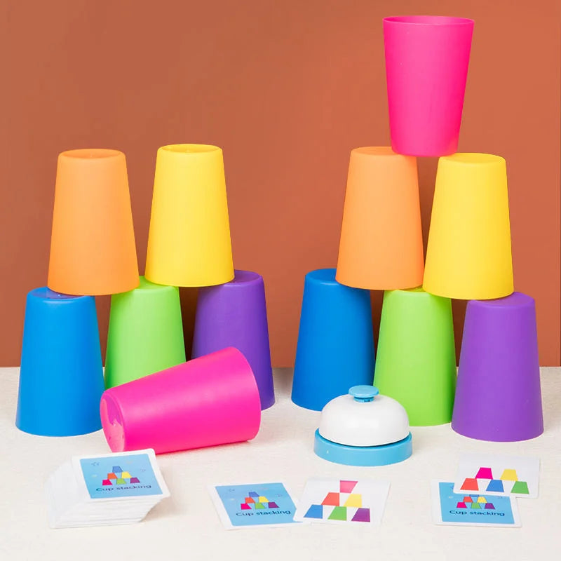 Kids Speed Training Toys Stack Cup Battle Table Game Indoor Family Party Game Toys Color Cognition Logic Training Classic Game
