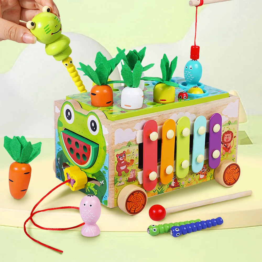 Wooden Educational Toys for Children Montessori Toys Carrot Shape Assortment Matching Games Intellectual Puzzles Baby Gifts