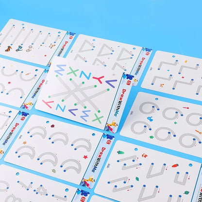 28 Pages of Creative Left and Right Brain Development Toys, Reusable Kidsren's Magic Tracing Book, Bilateral Coordination Exercises, Kidsren's Scientific Writing Enlightenment Description Book, English Alphanumeric Visual Tra