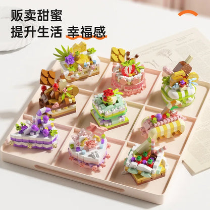 Kids Cake Party DIY Building Blocks Creative Intelligence Assemble Game Early Educational Interactive Toy For Family Time
