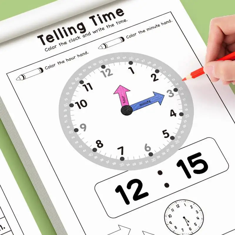 Children's Workbook On Learning Time Concepts With Reading And Math Practice Sheets For Home And Kindergarten Activities