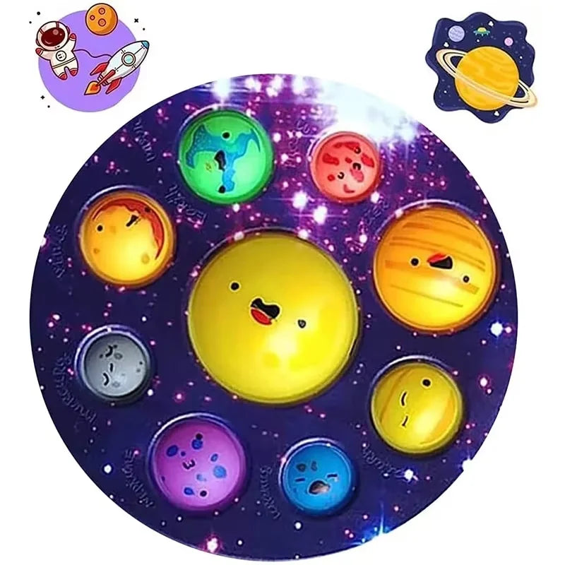 Baby Sensory Simple Dimple Planet Push Bubble Fidget Toy Autism Needs Squishy Stress Reliever Toys For Children Kids Gift
