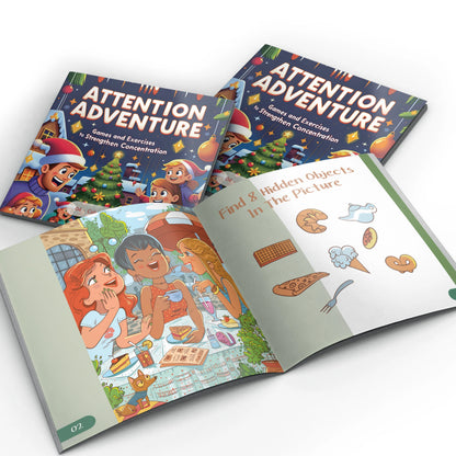 5PCS The Attention Adventure Books for Kids – Fun Games & Exercises to Strengthen Focus and Concentration Skills
