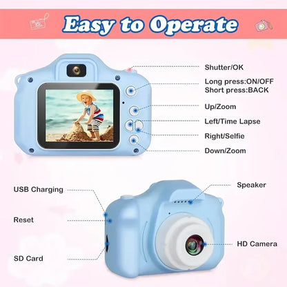 Mini Children Digital Camera for Kid Lovely X2 Can Take Pictures Video Small Camera Photography Children Birthday Gift Kids Toys