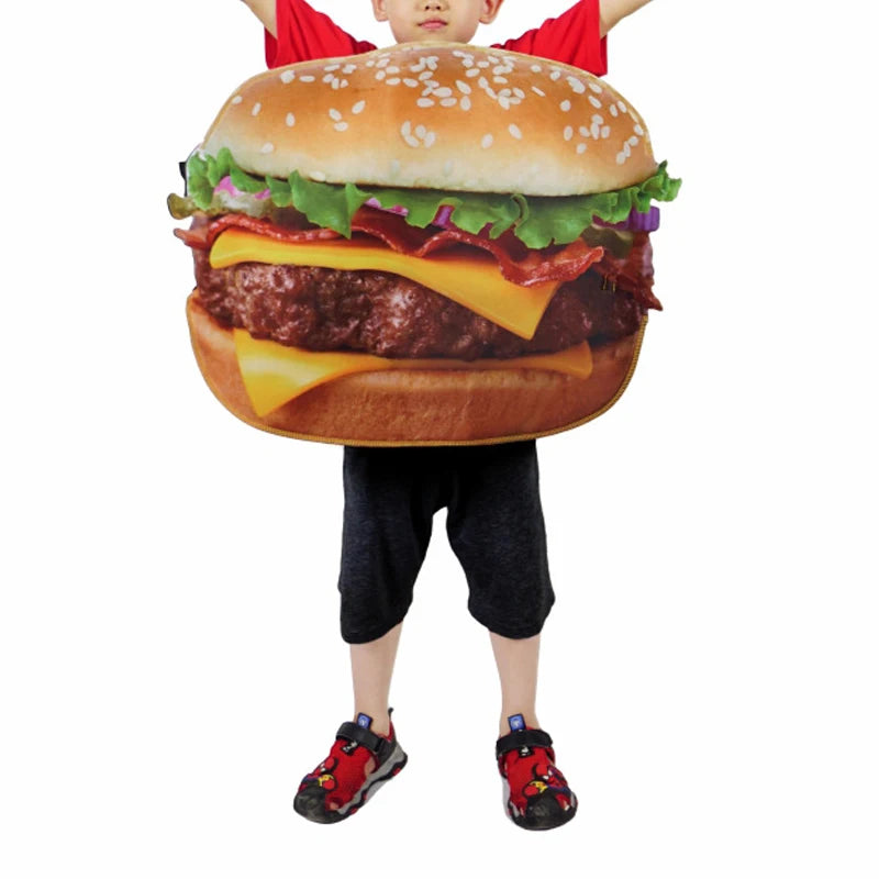 Creative Día Del Niño Padres E Hijos Set Funny Cosplay Food Burger Promotional Performance Doll Props Party Performance Costumes