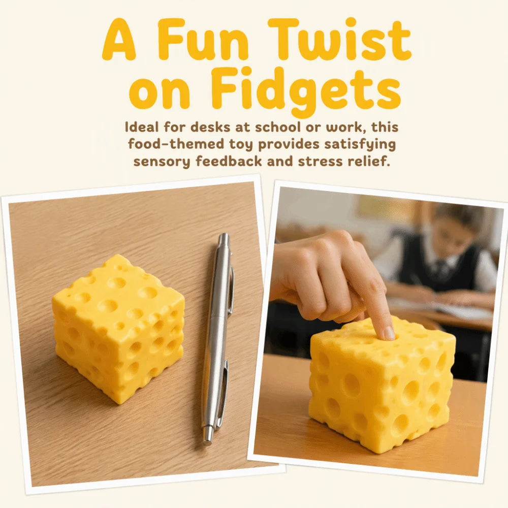 Creative 5cm Cheese Squeezed Toy Super Soft Moldable Cheese Squishy Toy Hand Relax Kneading TPR Fidget Toy Children's Gifts