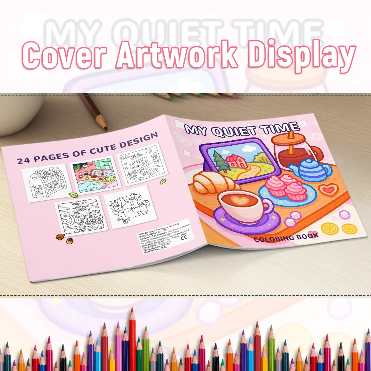 MY QUIET TIME Coloring Book 24Pages Playful Fantasy Adventures, Fun Stress - Relieving Coloring for Family Creativity at Home