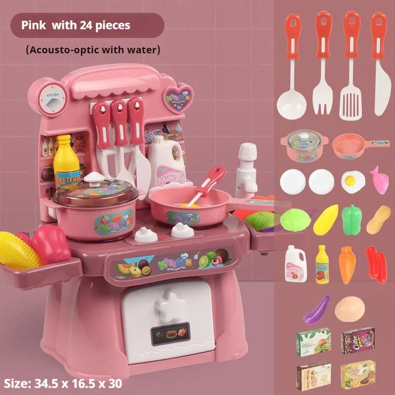 Kids Electric Kitchen Toy Set with Light & Sound Effects, Fun Educational Cooking Playset for Imaginative Role Play & Learning