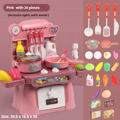 Kids Electric Kitchen Toy Set with Light & Sound Effects, Fun Educational Cooking Playset for Imaginative Role Play & Learning