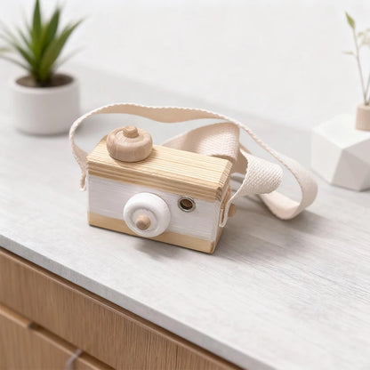 Creative wooden camera (with lanyard), home décor ornament, educational toy for first birthday celebrations, ideal for role-play
