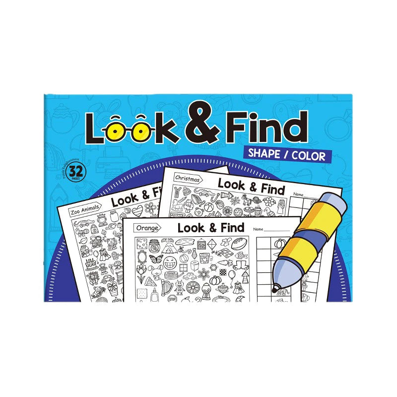 Look and Find Activity Book for Kids with Hidden Objects, Focus Attention Practice, Fun Coloring Activity Book for Home School