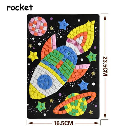 Creative Kids Game  Early Educational DIY Kits 3D Mosaics Puzzle  drawing toys Stickers EVA Foam