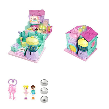 Creative Simulation Play House Toys Expandable 3D Doll Houses with Furniture Cosplay Interactive Simulated Princess Castle