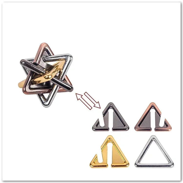 Creative Classic IQ Metal Brain Teaser Magic Baffling Puzzles Game Toys for Children Adults Funny Kids Gifts