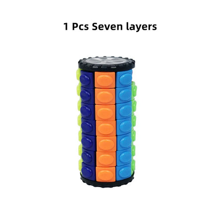Creative 3D Interest Rotating Sliding Magic Cube Color Desk  Decompression Puzzle  Child Puzzle Toy Parent-child Prop Gift