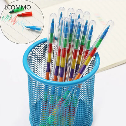 Kids Gift 4Pcs 10 Colors Crayon Creative Building Blocks Crayon Cute Kawaii Graffiti Pens For Painting Korean Stationery Student