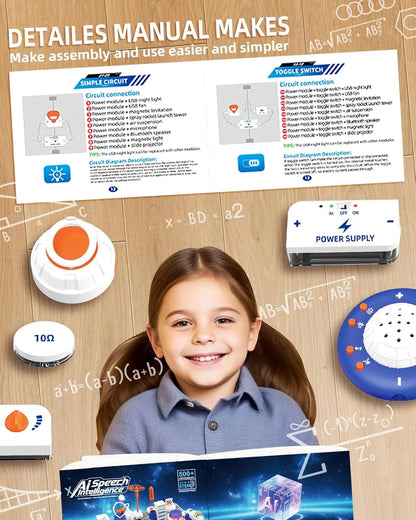 Science STEM Kits for Kids, Electronics Exploration Kit, 66 Pcs DIY Circuit Parts, Over 1200+ Projects, STEM Educational Toy Gif