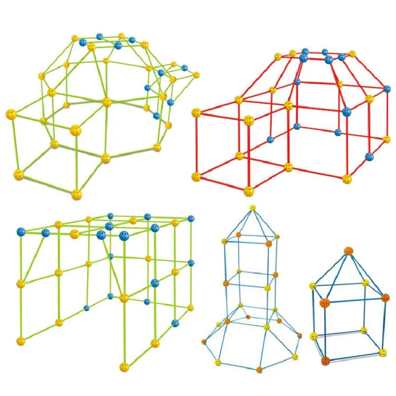 Kids DIY Construction Forts Toys Building Kits Castles Tunnels Assemble Tents Kit Play House Toys For Children Gifts