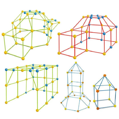 Kids DIY Construction Forts Toys Building Kits Castles Tunnels Assemble Tents Kit Play House Toys For Children Gifts