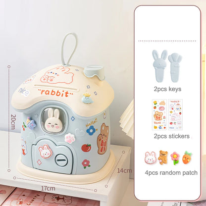 Kids Creative DIY Money Banking Toys Piggy Bank Money Saving Pot Coin Banks Coin Box With Lock Key Christmas Gift Toy For Girl