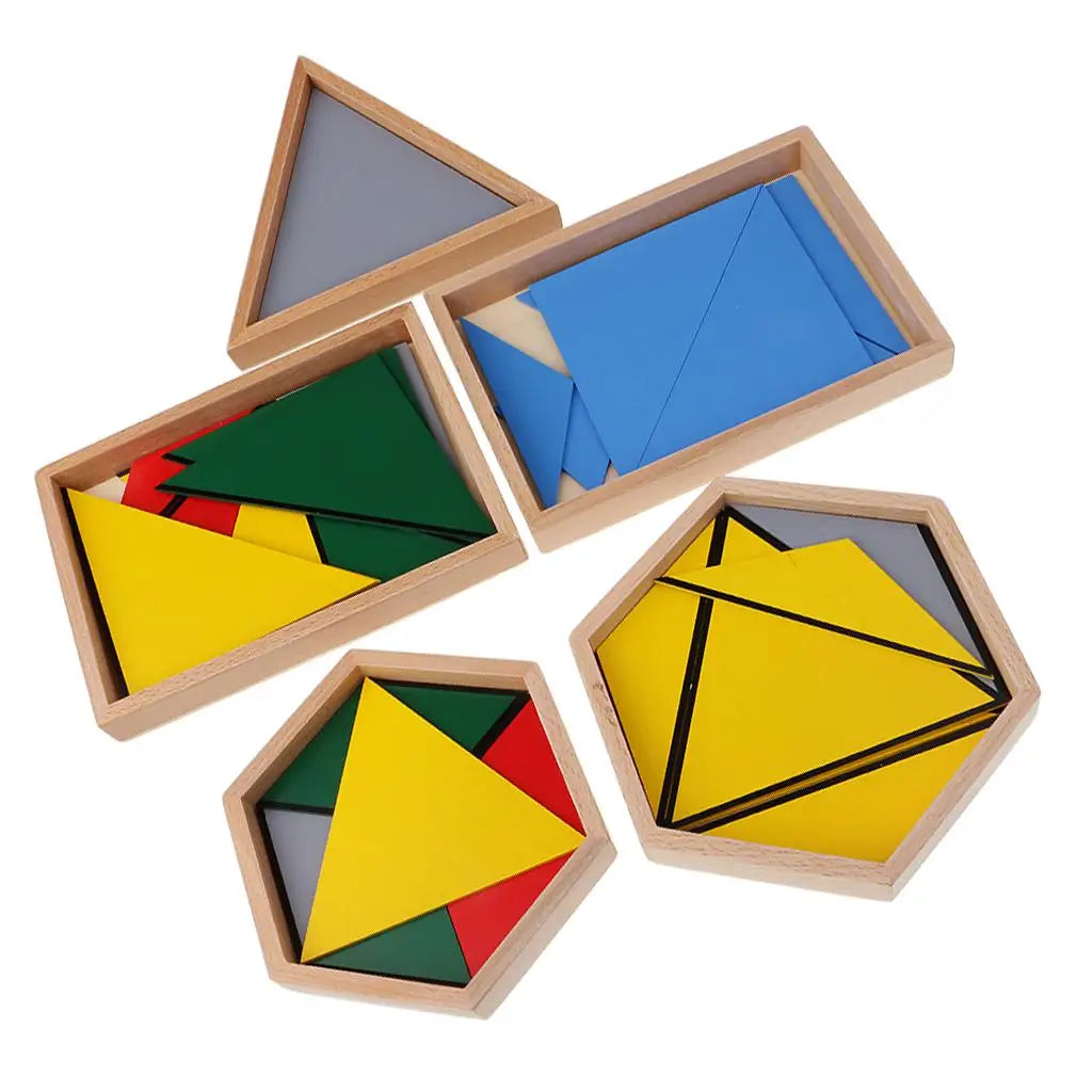 Montessori Constructor Triangle Building Maths Educational Game Set for Kids