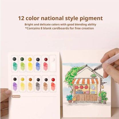 Creative Stress Relief Kit Watercolor Painting Book for Adults For Beginners Art Therapy Travel Set for Relaxation & Mindfulness
