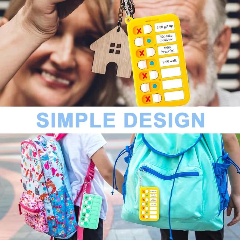 Kids Self-Discipline Checklist Memo Board Portable Keychain Visual Habit Tracker for Children Daily Task