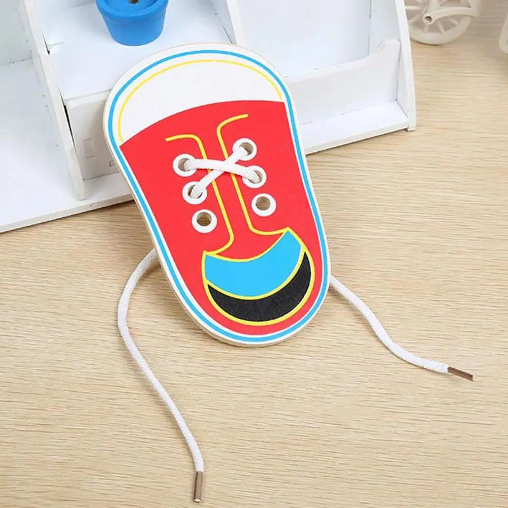 Practice Montessori Learning  Wooden Shoe Lace Educational Toys Tie Shoelaces Toys